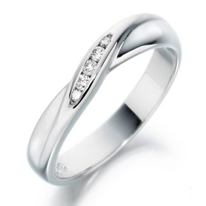 18ct White Gold 0.07ct Diamond Set Ladies Wedding Ring