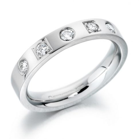 Platinum 0.30ct Diamond Set Ladies Wedding Ring