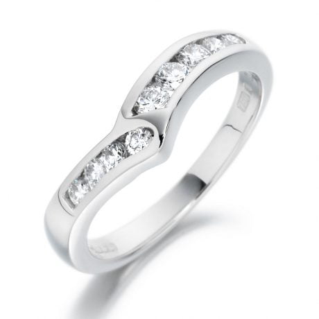 18ct White Gold 0.33ct Diamond Channel Set Ladies Wedding Ring