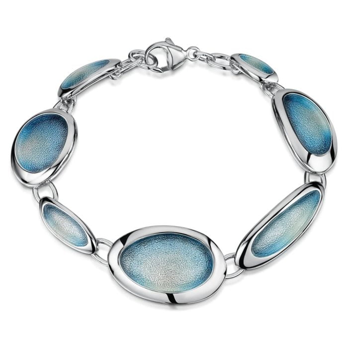 Blue Grey Pebble Bracelet
