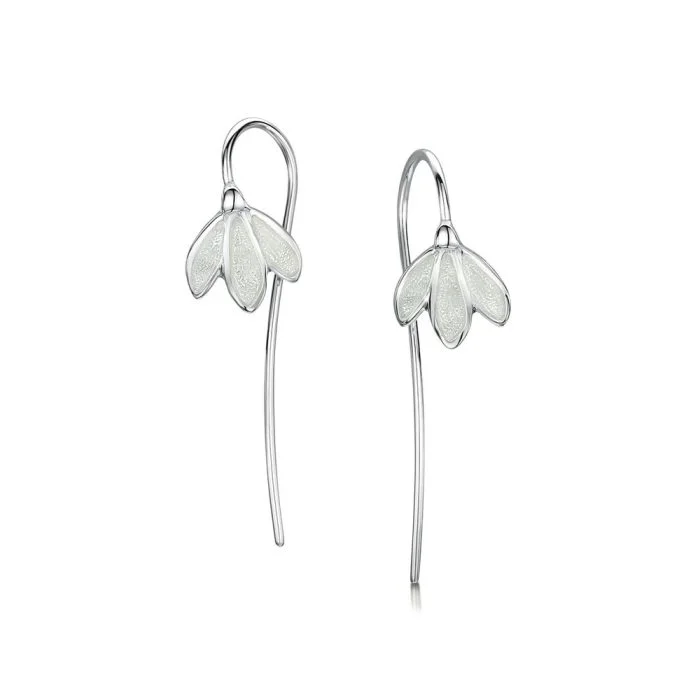 Silver Crystal Snowdrop Earrings