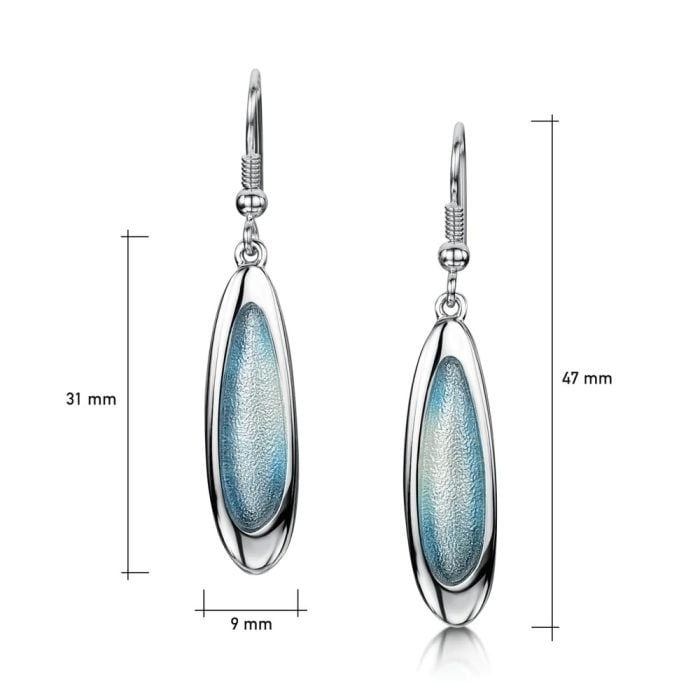 Blue Grey Pebble Hook Drop Earrings