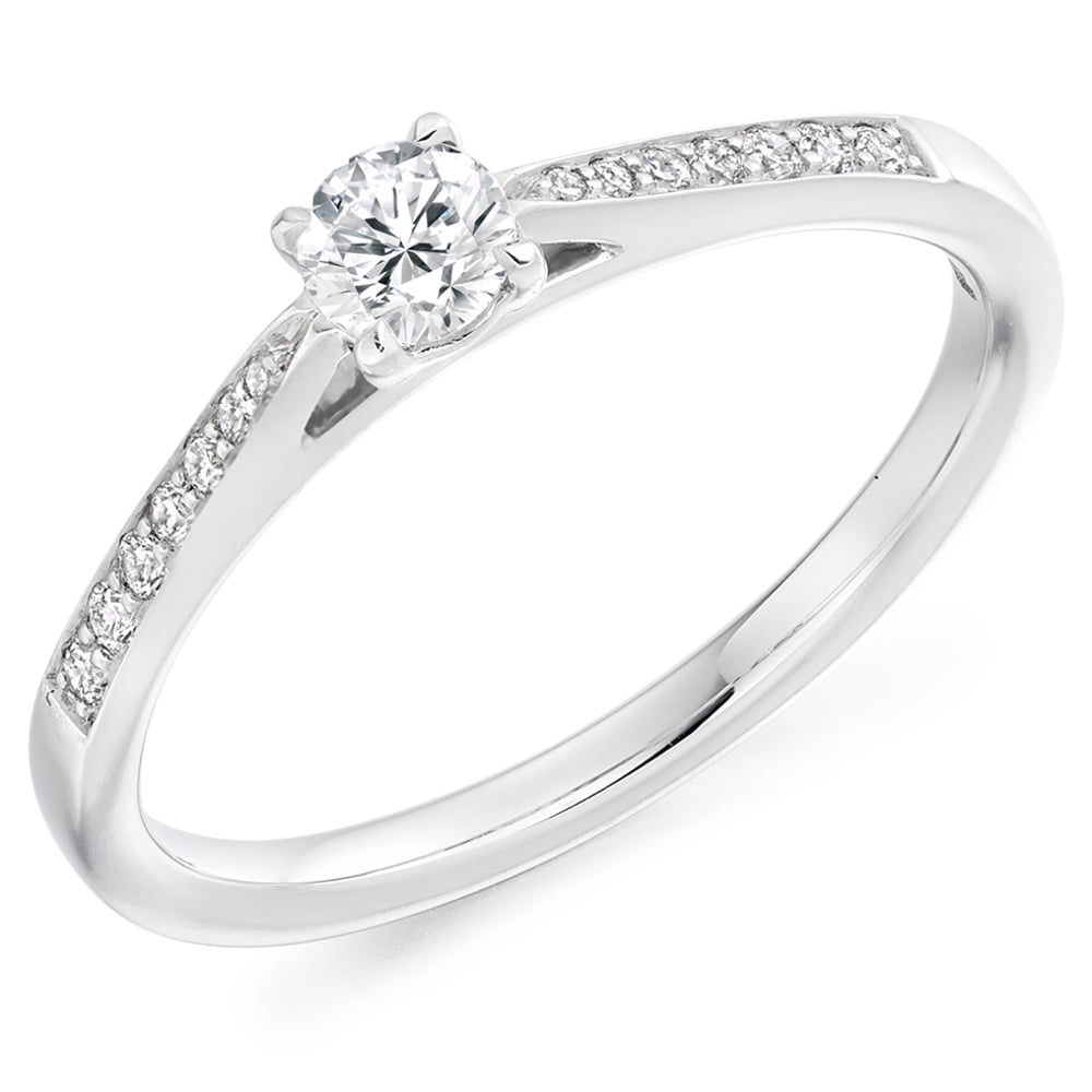 18ct White Gold 0.20ct Diamond Solitaire Engagement Ring