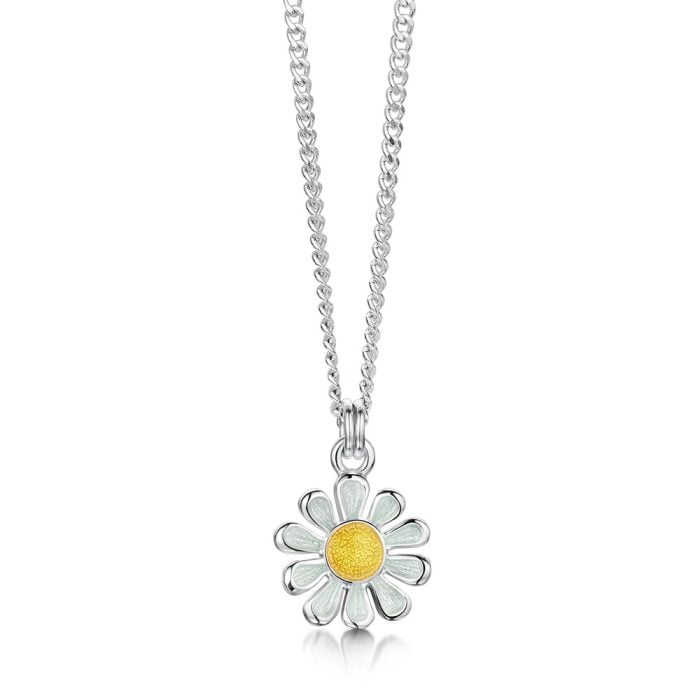 Small Silver Daisy Necklace