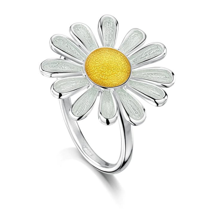 silver daisy ring