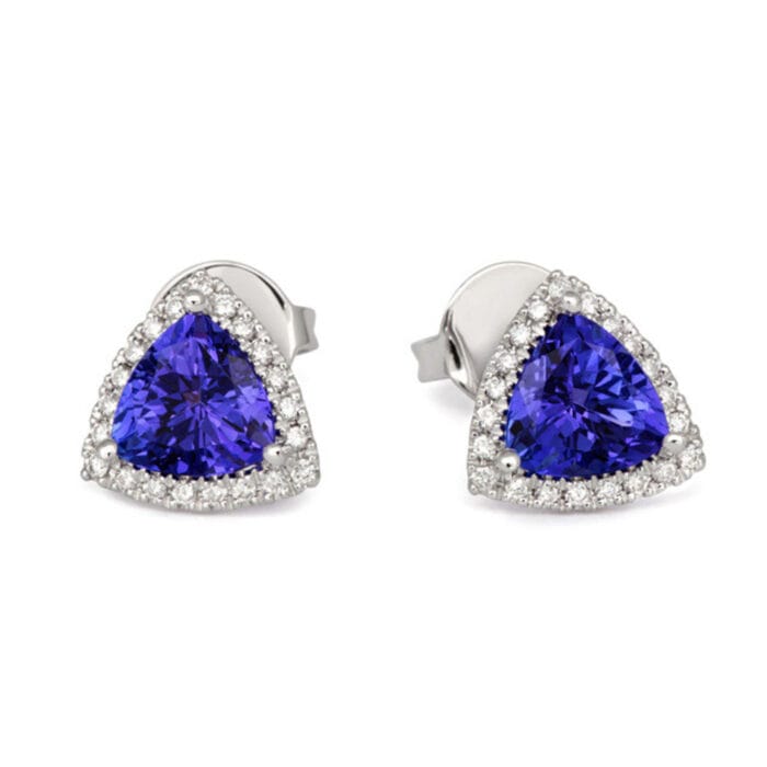 Tanzanite Earrings | Diamonds | White Gold | Nettletons Jewellers