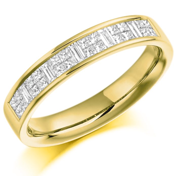 18ct Yellow Gold 0.60ct Half Eternity Diamond Ring