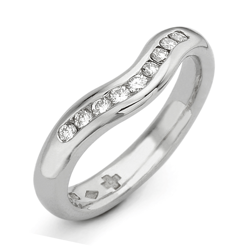 18ct White Gold 0.16ct Diamond Set Ladies Wedding Ring