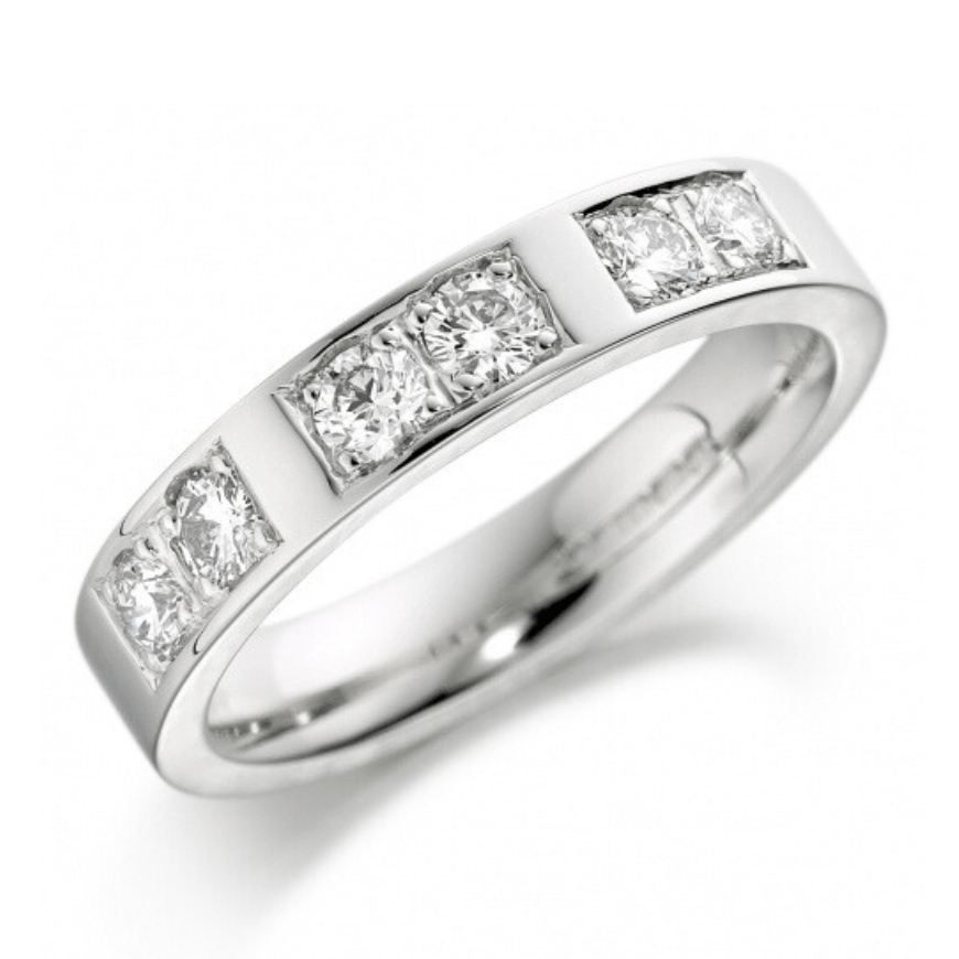 18ct White Gold 0.54ct Diamond Set Ladies Wedding Ring
