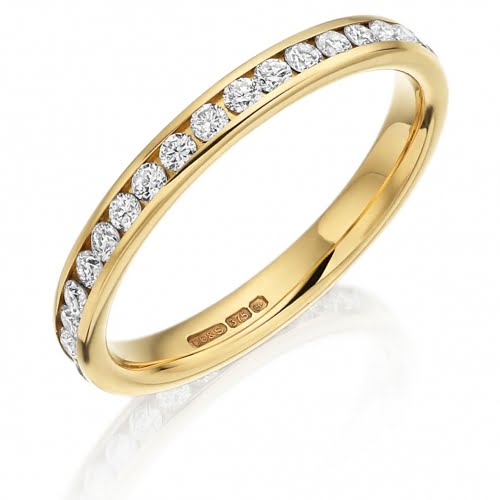 18ct Yellow Gold 0.60ct Diamond Set Ladies Wedding Ring