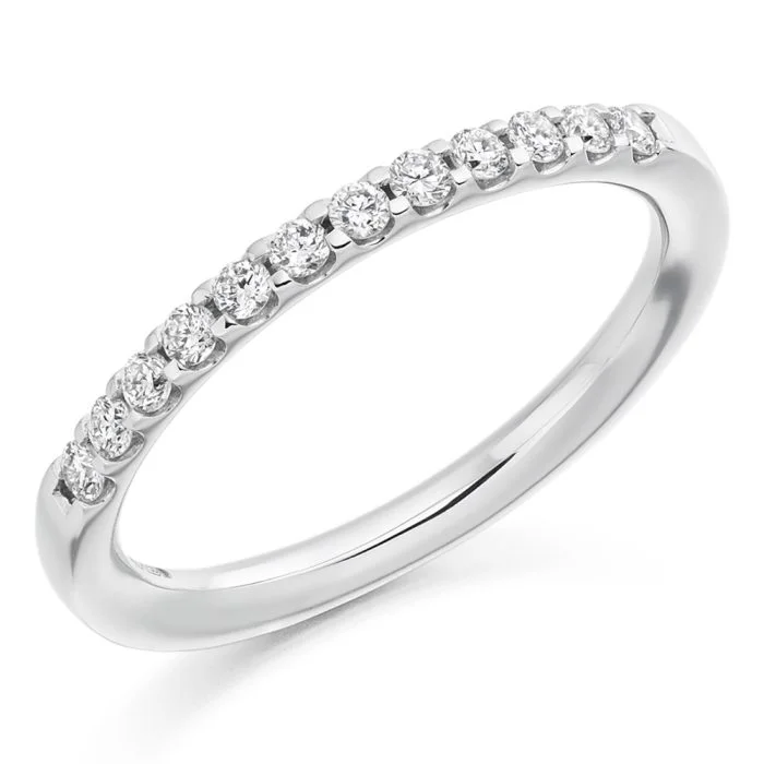 18ct White Gold 0.25ct Micro-Claw Diamond Half Eternity Ring