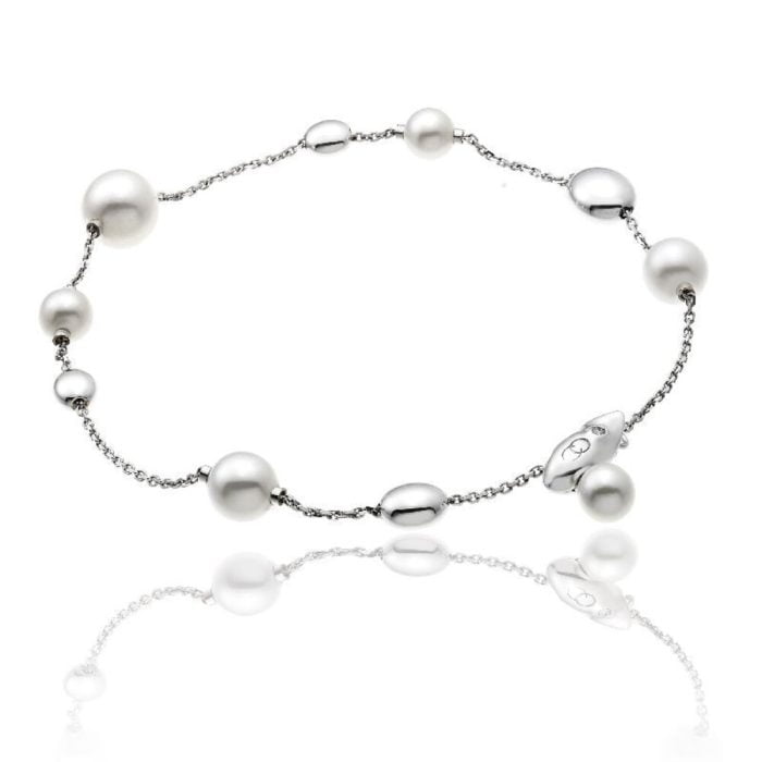 Chimento 18ct White Gold Pearl And Diamond Bracelet