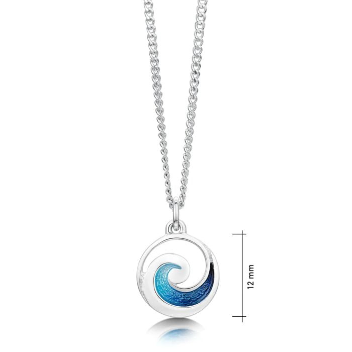 silver Blue Pentland Wave Necklace