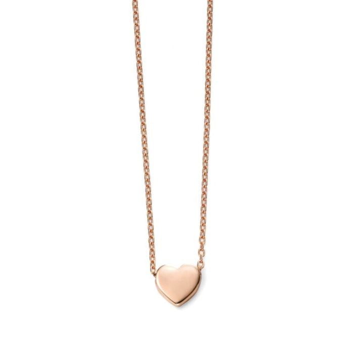 Elements Gold 9ct Rose Gold Heart Necklace