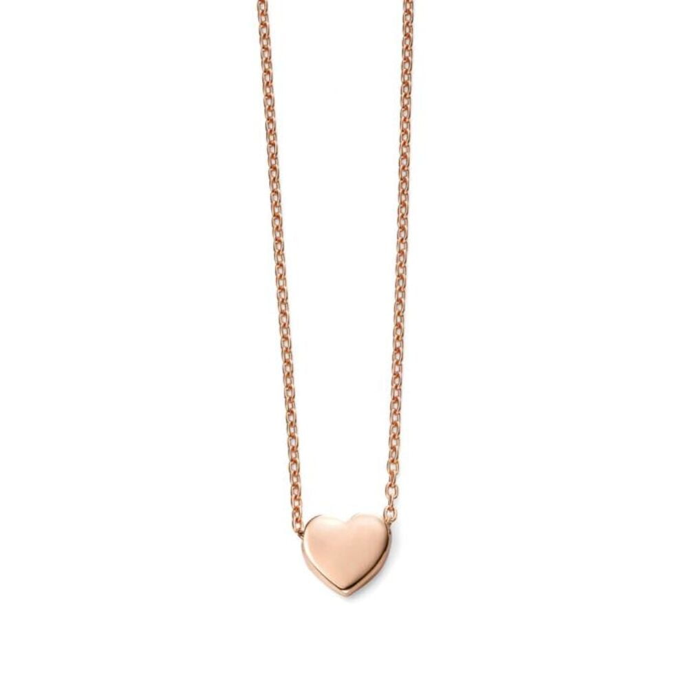 Elements Gold 9ct Rose Gold Small Heart Necklace