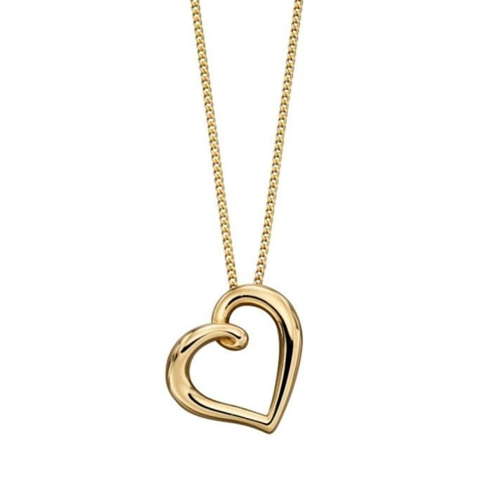 gold open heart pendant