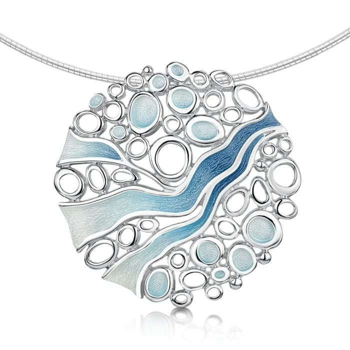 Arctic Stream Silver Arctic Blue Necklace