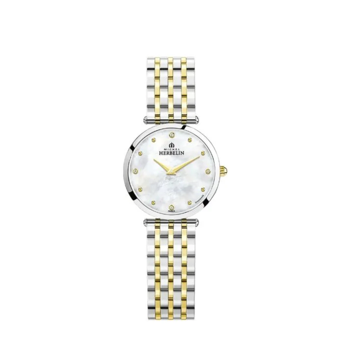 Michel Herbelin Ladies Diamond Two Tone Watch