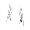 Silver Peacock 4 Strand Drop Earrings