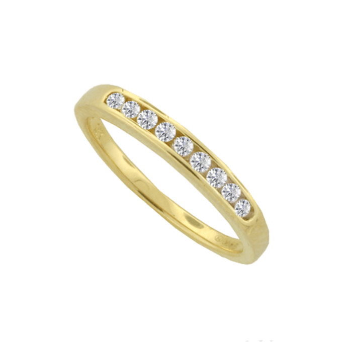 Gold Diamond Half Eternity Ring