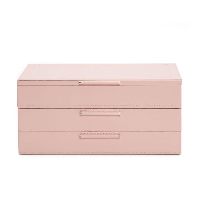 WOLF Sophia Pink Leather Jewelry Box
