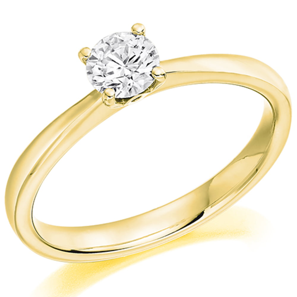 18ct Yellow Gold 0.40ct Brilliant Cut Diamond Solitaire Engagement Ring