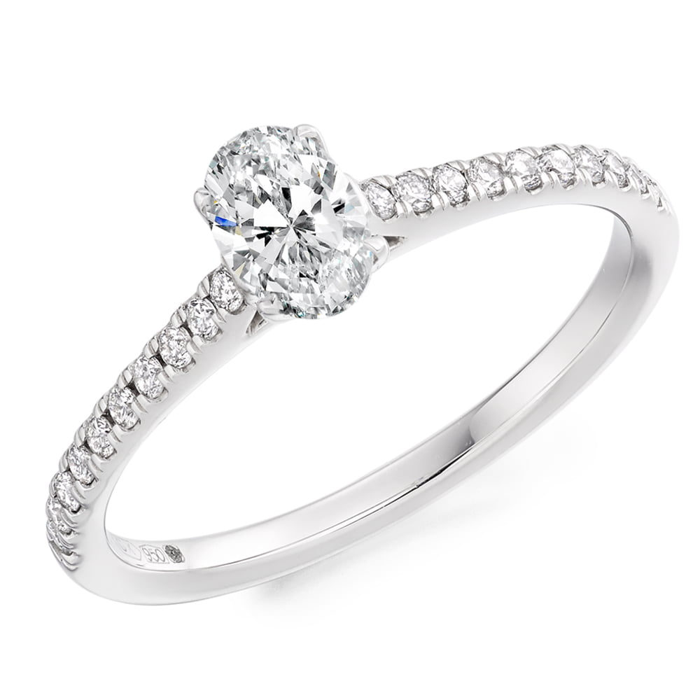 Platinum 0.75ct Oval Diamond Solitaire Engagement Ring