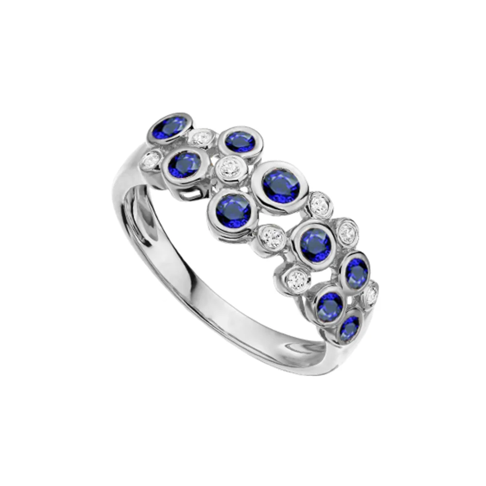 Amore 9ct White Gold Rhapsody Sapphire Bubble Ring