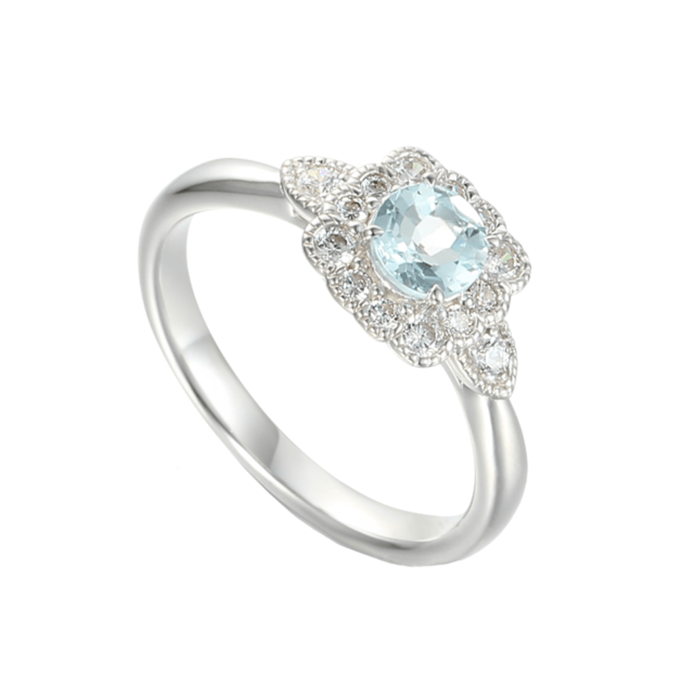 Amore Silver Lovable Me Aquamarine Cluster Ring