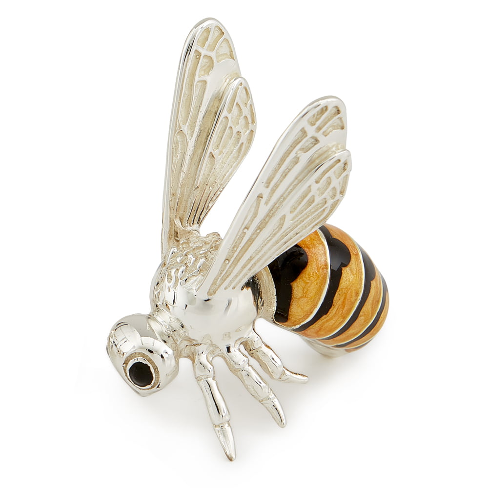 Saturno Silver Enamel Large Bee Ornament