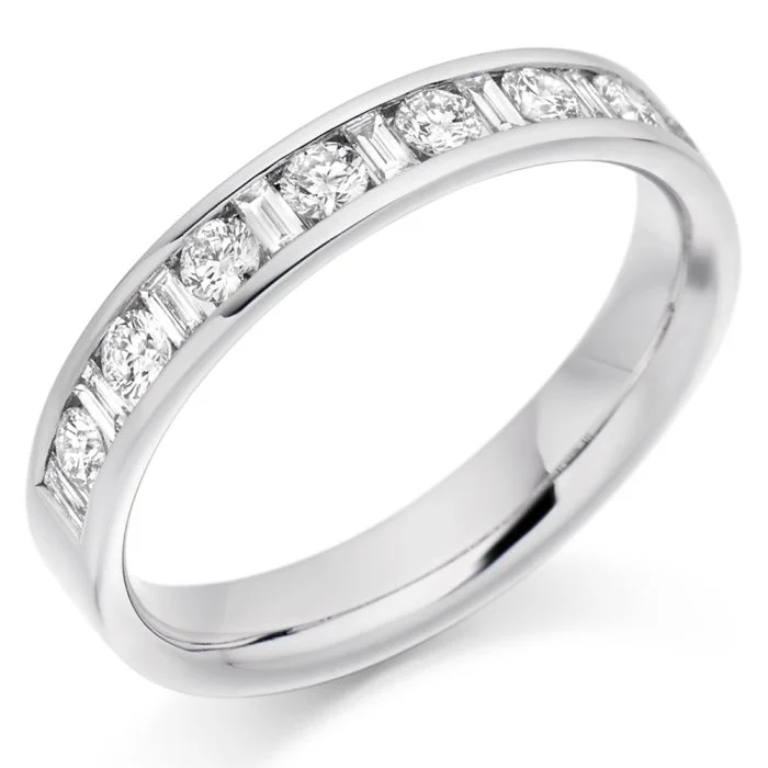 9ct White Gold 0.50ct Diamond Half Eternity Ring