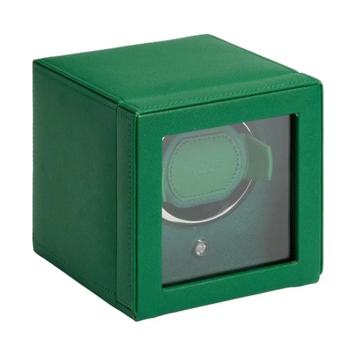 WOLF Cub Single Green Watch Winder With Cover