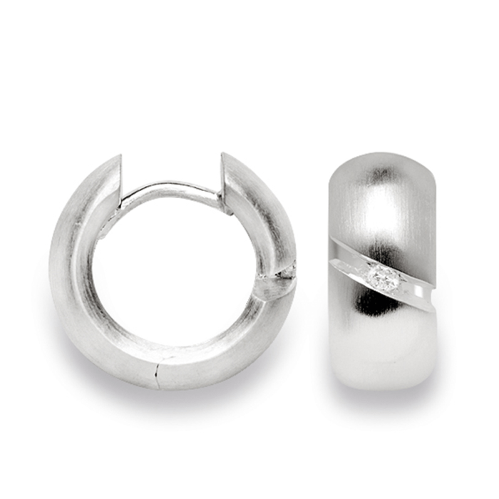 Silver Diamond Mini Hoop earrings