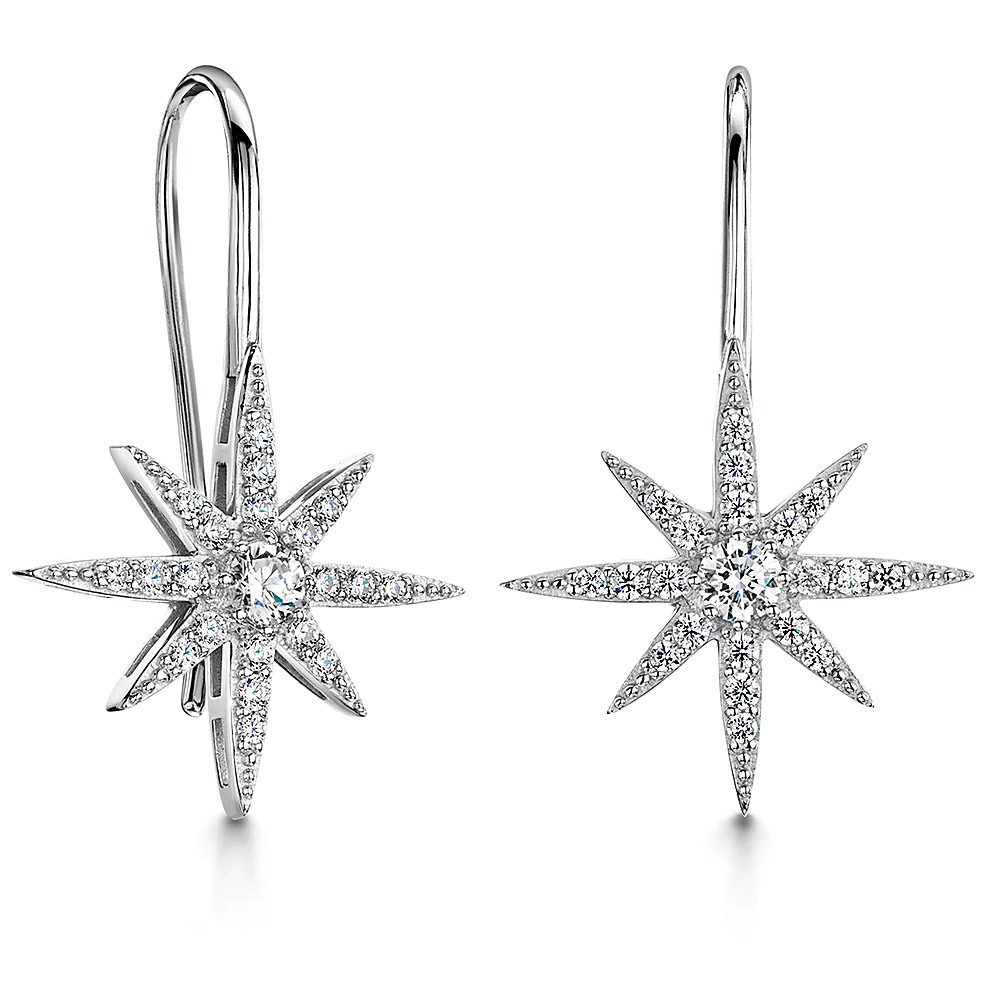 Jools By Jenny Brown Sterling Silver North Star Drop Earrings