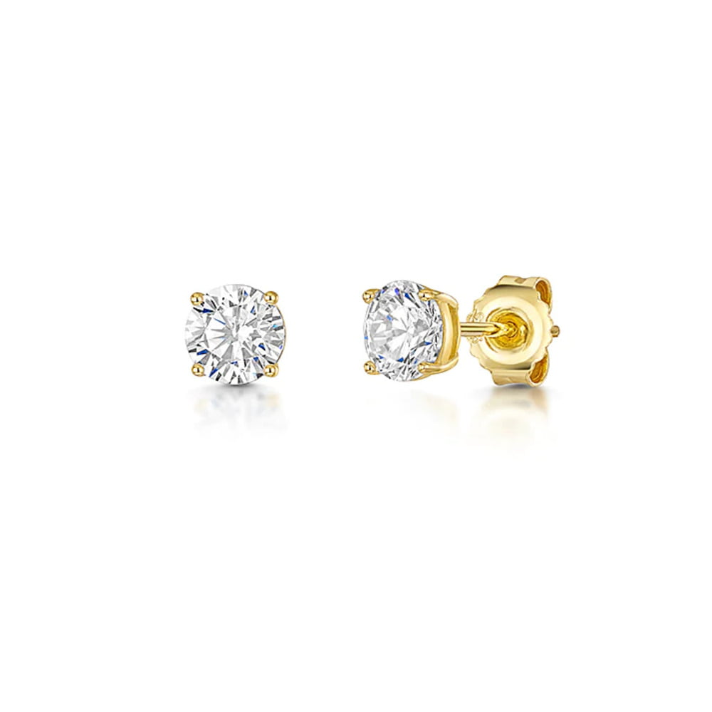 Jools By Jenny Brown Silver & Yellow Gold Plated 5mm Solitaire Stud Earrings