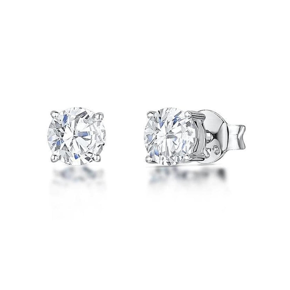Jools By Jenny Brown Silver 4mm Solitaire Stud Earrings