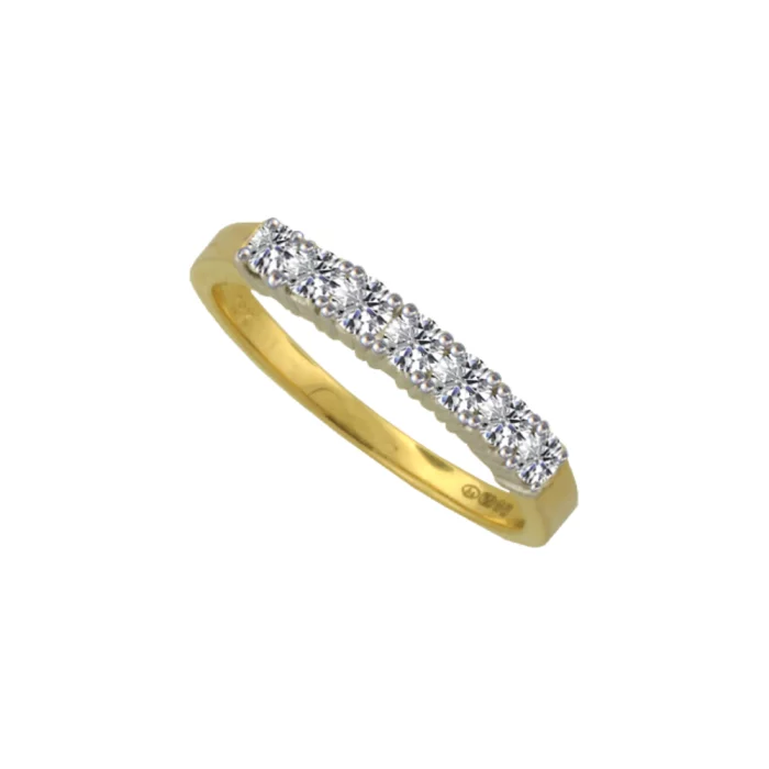 Amore Yellow & White Gold Diamond Half Eternity Ring