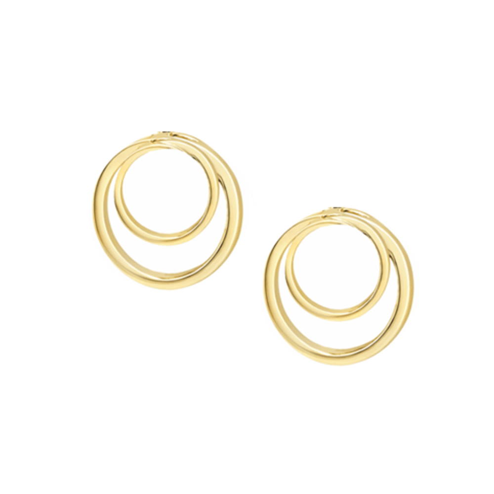 Amore 9ct Yellow Gold Hettie Double Circle Stud Earrings