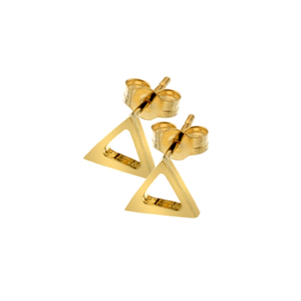 Curteis 9ct Yellow Gold Open Triangle Stud Earrings