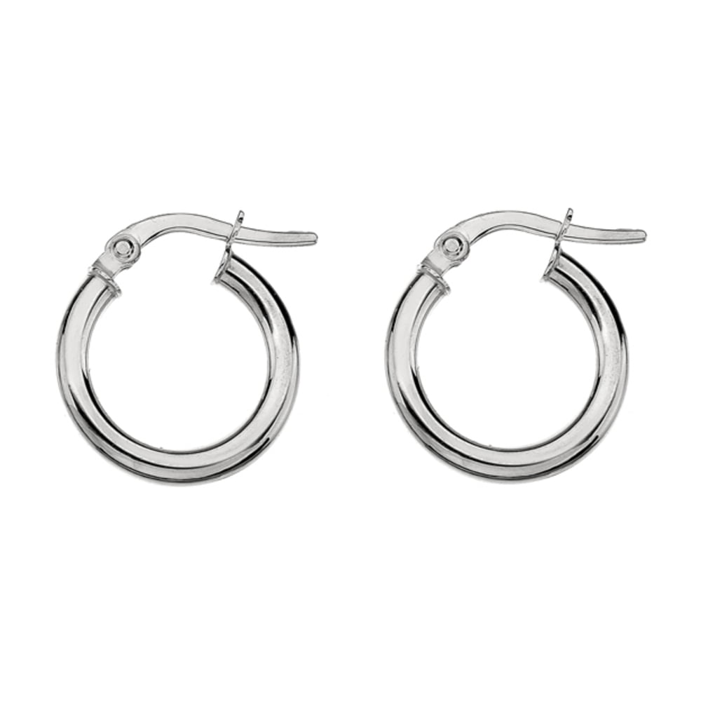 Curteis 9ct White Gold Small Hoop Earrings