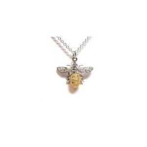Lydia’s Bees Silver & Gold Plate Mini Bee Necklace