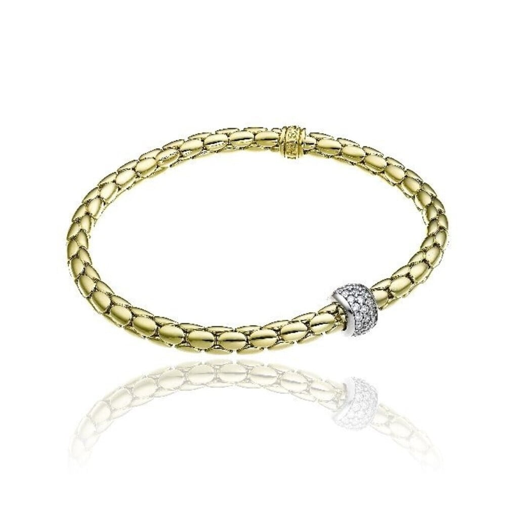 Chimento Stretch Spring 18ct Yellow Gold Flexible Diamond Bracelet