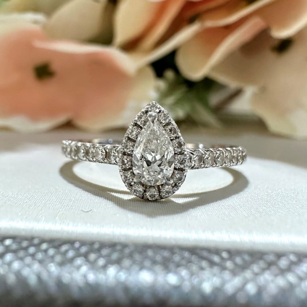 Pre-Owned Tiffany Platinum Pear Cut Diamond Ring