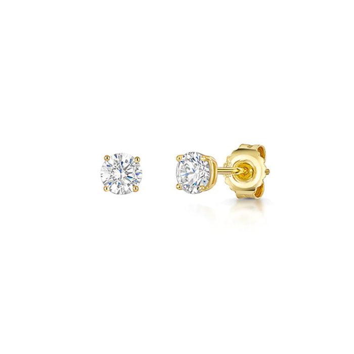 silver and Gold Plated Cubic Zirconia Stud Earrings by Jenny Brown