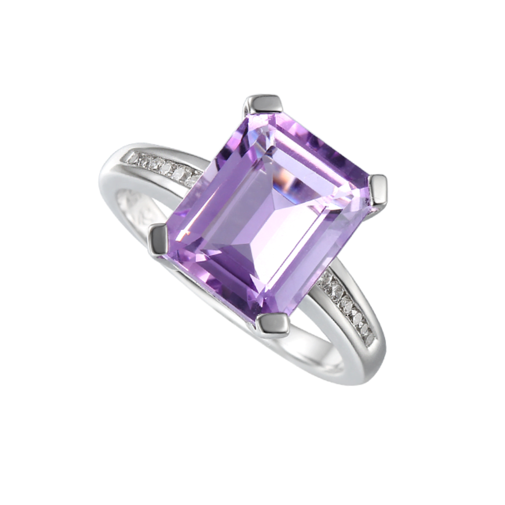 Amore Silver Lavender Amethyst Solitaire Ring