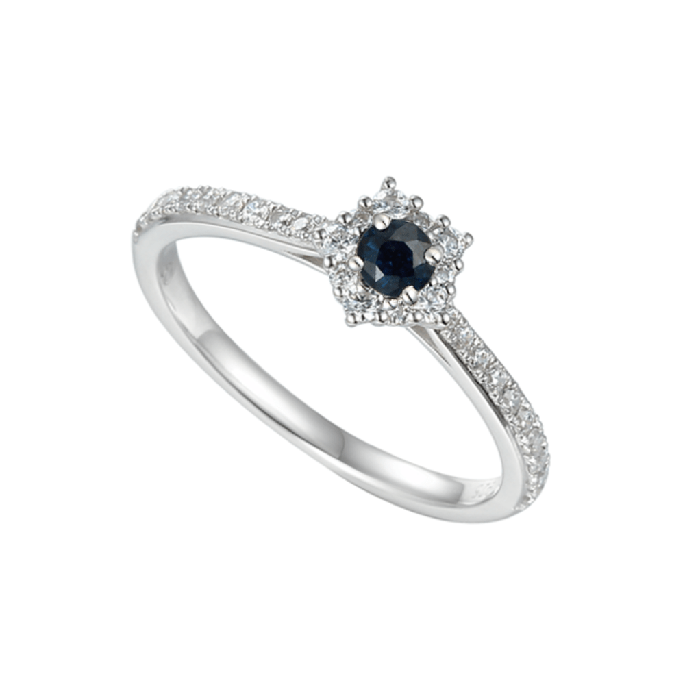 Amore Silver Classico Sapphire Cluster Ring