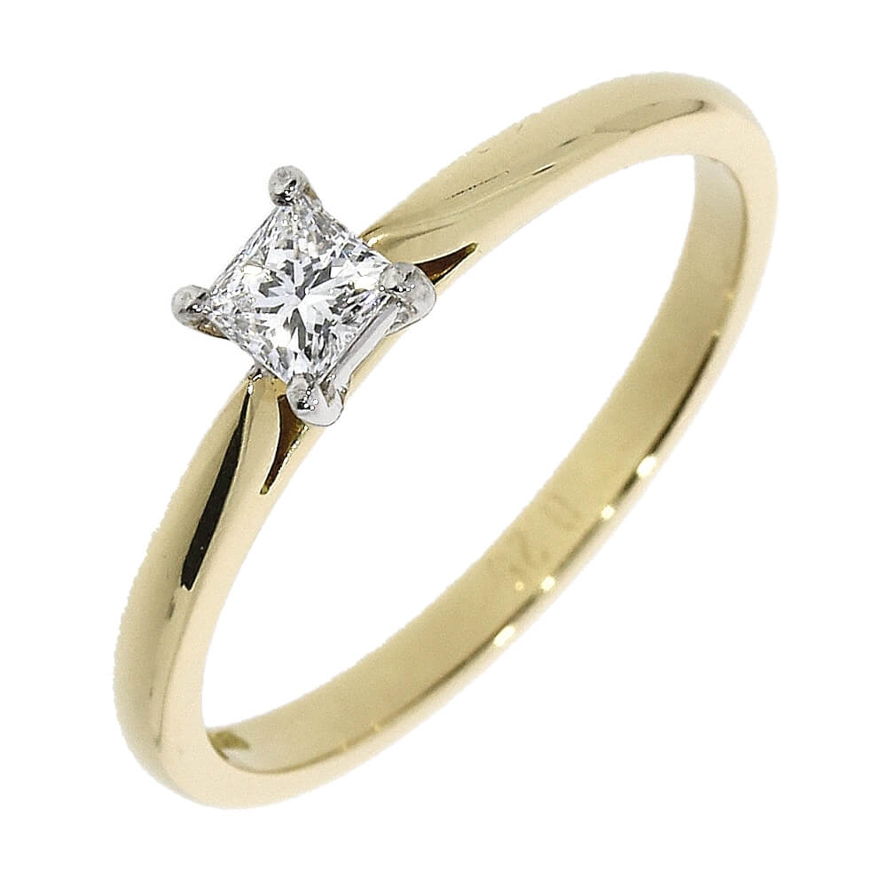 18ct Yellow Gold Princess Cut 0.25ct Diamond Solitaire Ring