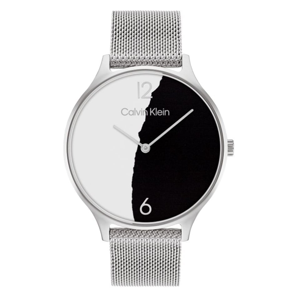 Calvin Klein Ladies Timeless Black & White Mesh Watch