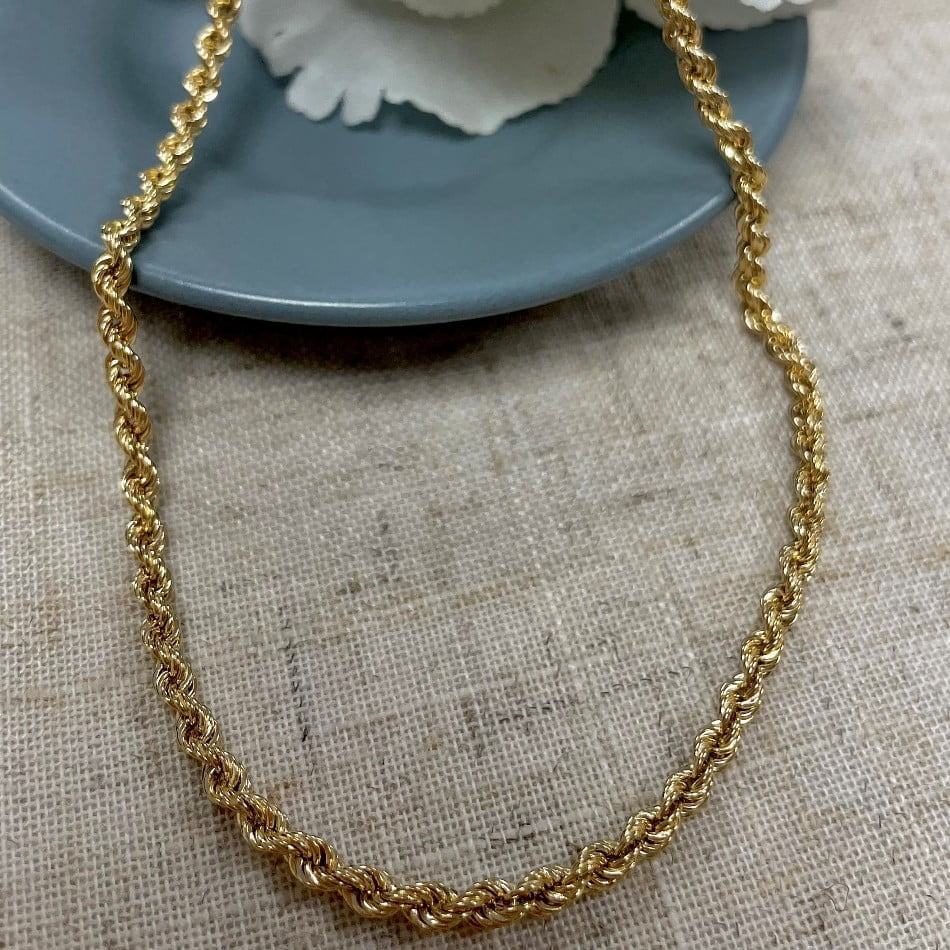 Pre-Owned 9ct Gold Rope Link Chain