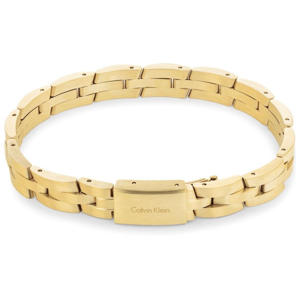 Calvin Klein Mens Gold Coloured Steel Link Bracelet